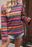  Loose Knitted Long Sleeved Sweater