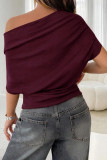 Solid Color Bat Short Sleeve T-shirt