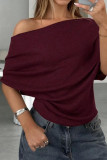 Solid Color Bat Short Sleeve T-shirt