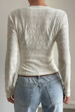 Round Neck Long Sleeved Cardigan T-shirt