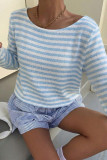 Long Sleeved Knitted Striped Shirt