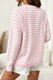 Round Neck Striped Long Sleeved T-shirt