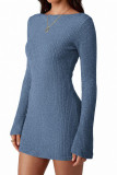 Long Sleeved Slim Knit Mini Dress