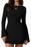 Long Sleeved Slim Knit Mini Dress