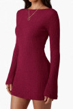 Long Sleeved Slim Knit Mini Dress