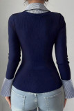 Lapel Long Sleeve Fake Two T-shirts