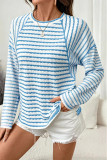 Round Neck Striped Long Sleeved T-shirt