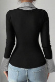 Lapel Long Sleeve Fake Two T-shirts