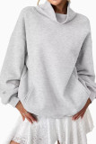 High Neck Long Sleeved Pullover Hoodie