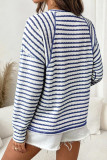 Round Neck Striped Long Sleeved T-shirt