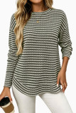 Waffle Knitted Long Sleeve T-shirt