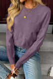 Round Neck Long Sleeved Knitted Sweater