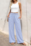 High Waisted Striped Wide Leg Pants