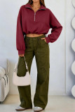 Half Zip Long Sleeved Sports Hoodie
