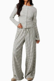 Striped Long Sleeved Shirt Pants 2-piece Set