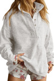 Button Long Sleeved Casual Hoodie