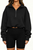 Half Zip Long Sleeved Sports Hoodie