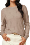 Round Neck Long Sleeved Knitted Sweater