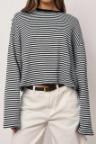 Striped Knitted Long Sleeve T-shirt