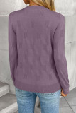 Round Neck Long Sleeved Knitted Sweater
