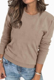 Round Neck Long Sleeved Knitted Sweater