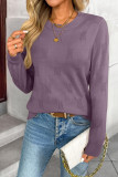 Round Neck Long Sleeved Knitted Sweater