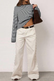 Striped Knitted Long Sleeve T-shirt