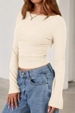 Round Neck Flared Sleeve Slim Fit Shirt
