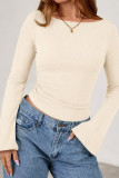 Round Neck Flared Sleeve Slim Fit Shirt