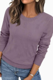 Round Neck Long Sleeved Knitted Sweater
