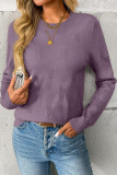 Round Neck Long Sleeved Knitted Sweater