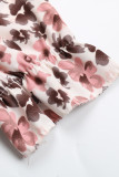 Retro Bow Floral Chiffon Short Sleeve Shirt