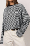 Striped Knitted Long Sleeve T-shirt