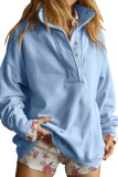 Button Long Sleeved Casual Hoodie