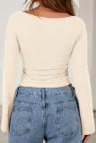 Round Neck Flared Sleeve Slim Fit Shirt