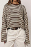 Striped Knitted Long Sleeve T-shirt