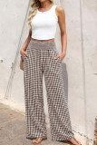 High Waisted Striped Wide Leg Pants