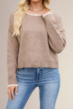 Round Neck Long Sleeved Knitted Cardigan
