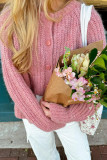 Solid Color Long Sleeved Knitted Cardigan