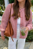 Solid Color Long Sleeved Knitted Cardigan