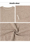Round Neck Long Sleeved Knitted Cardigan