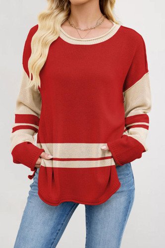 Round Neck Loose Long Sleeved Sweater