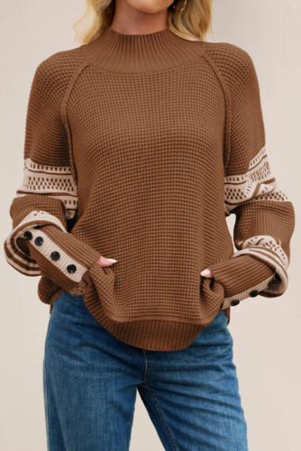 Half High Neck Long Sleeved Sweater