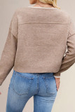 Round Neck Long Sleeved Knitted Cardigan