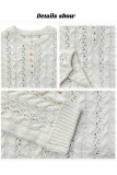 Round Neck Long Sleeved Knitted Sweater
