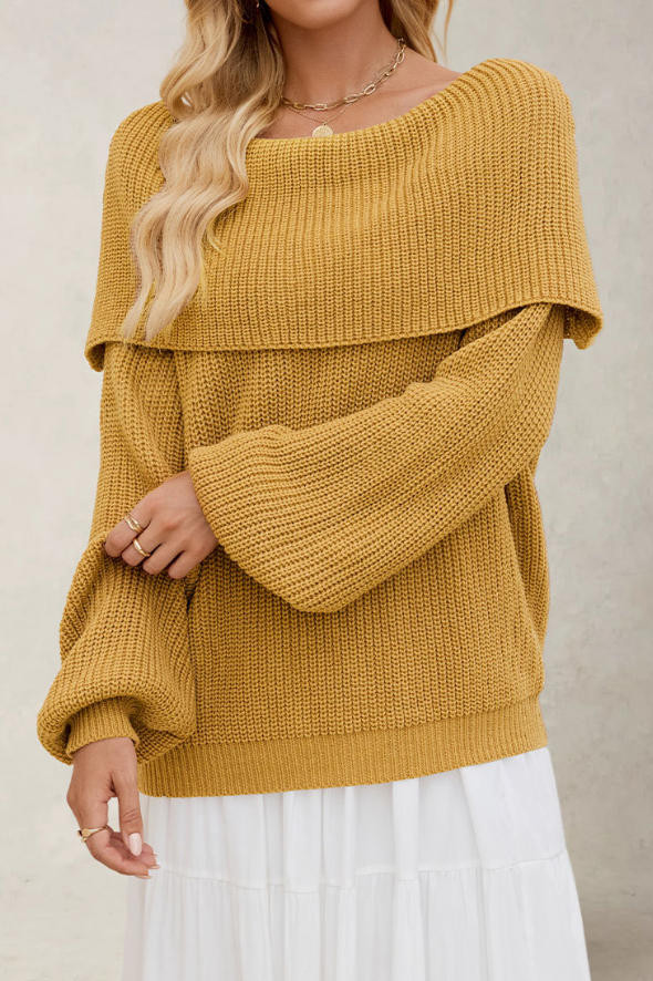 One Shoulder Loose Knit Sweater