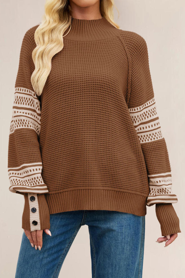 Half High Neck Long Sleeved Sweater