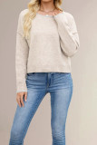 Round Neck Long Sleeved Knitted Cardigan