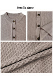 Solid Color Long Sleeved Knitted Cardigan