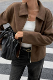 Solid Color Long Sleeved Lapel Jacket